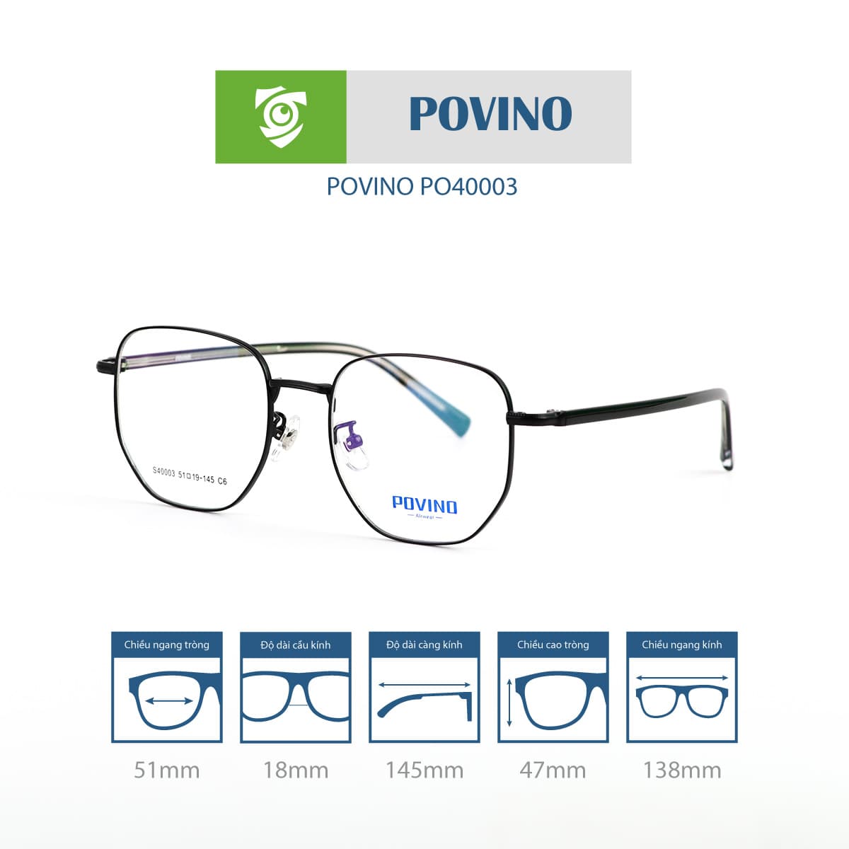 Gọng kính POVINO PO40003 - Ảnh 9
