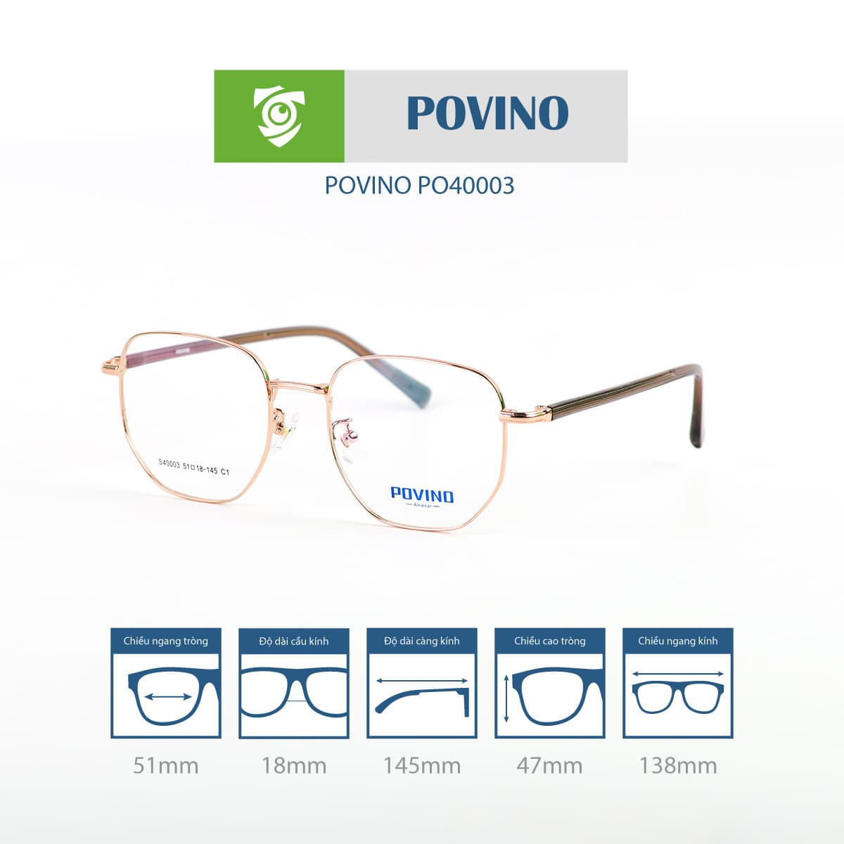 Gọng kính POVINO PO40003 - Ảnh 7
