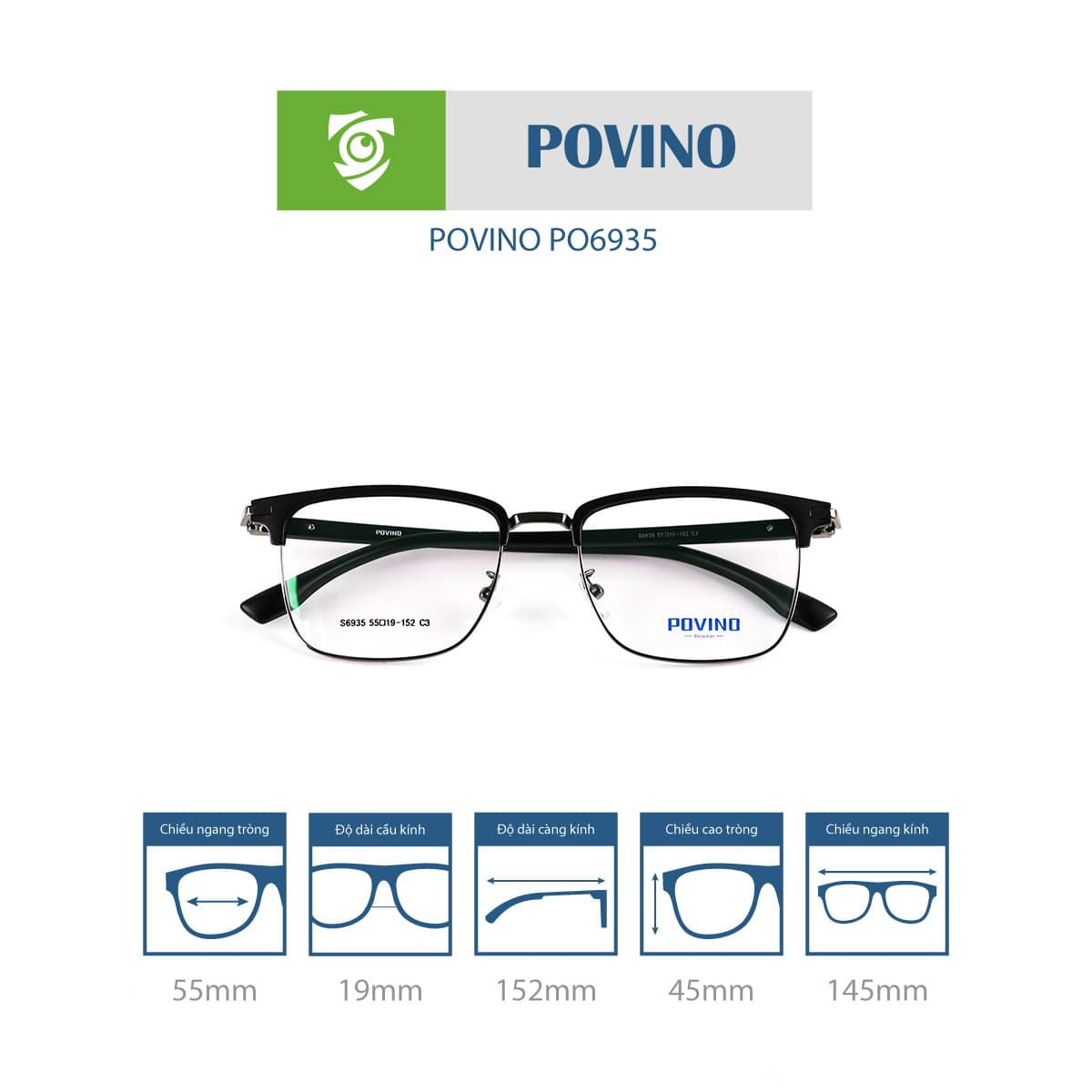 Gọng kính POVINO PO6935 - Ảnh 6