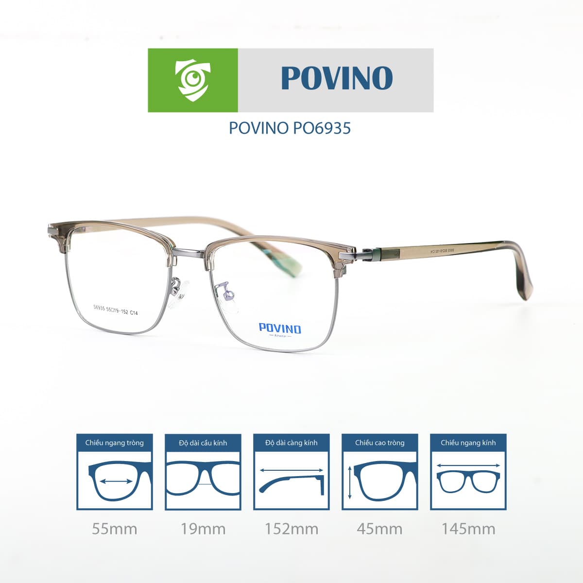 Gọng kính POVINO PO6935 - Ảnh 12