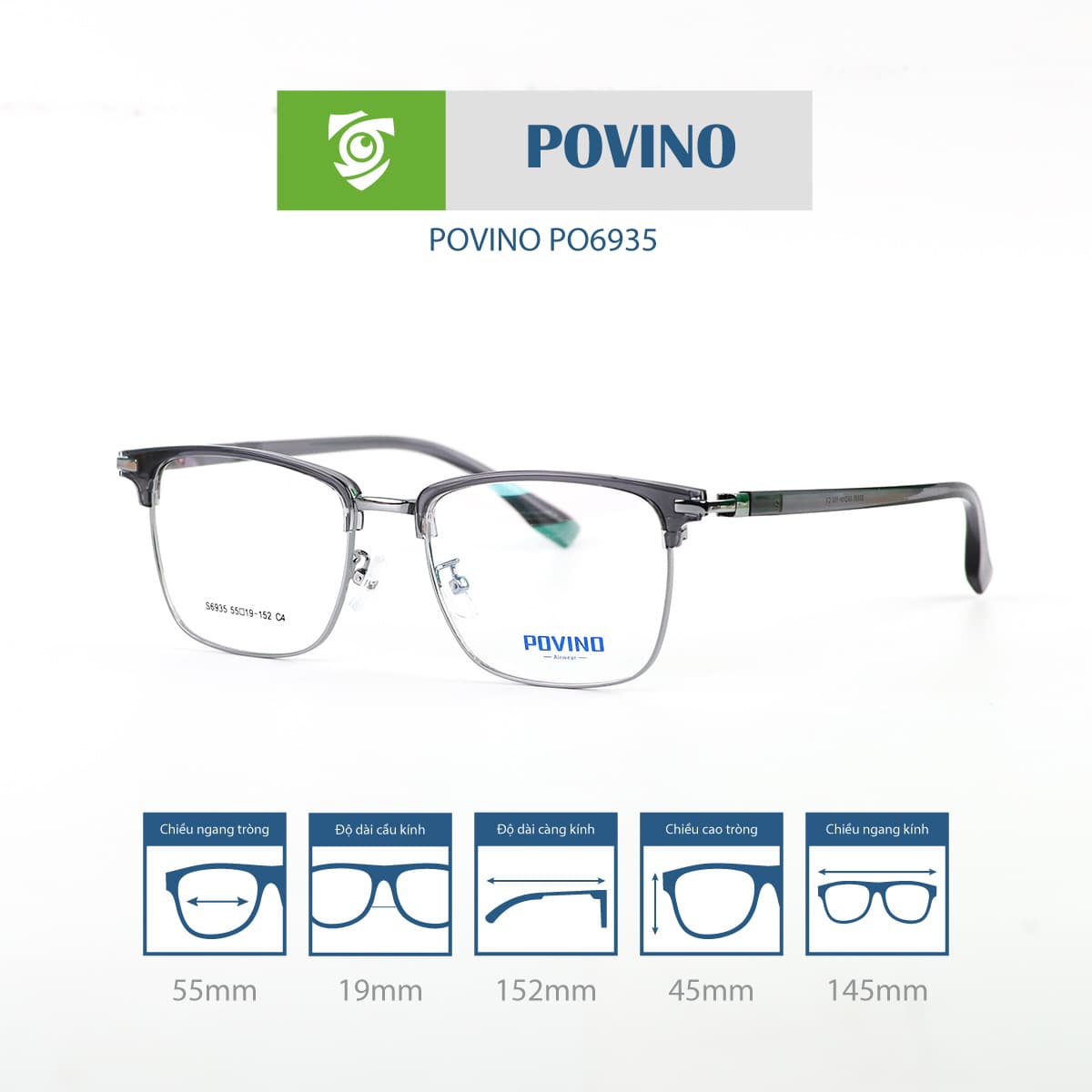 Gọng kính POVINO PO6935 - Ảnh 11