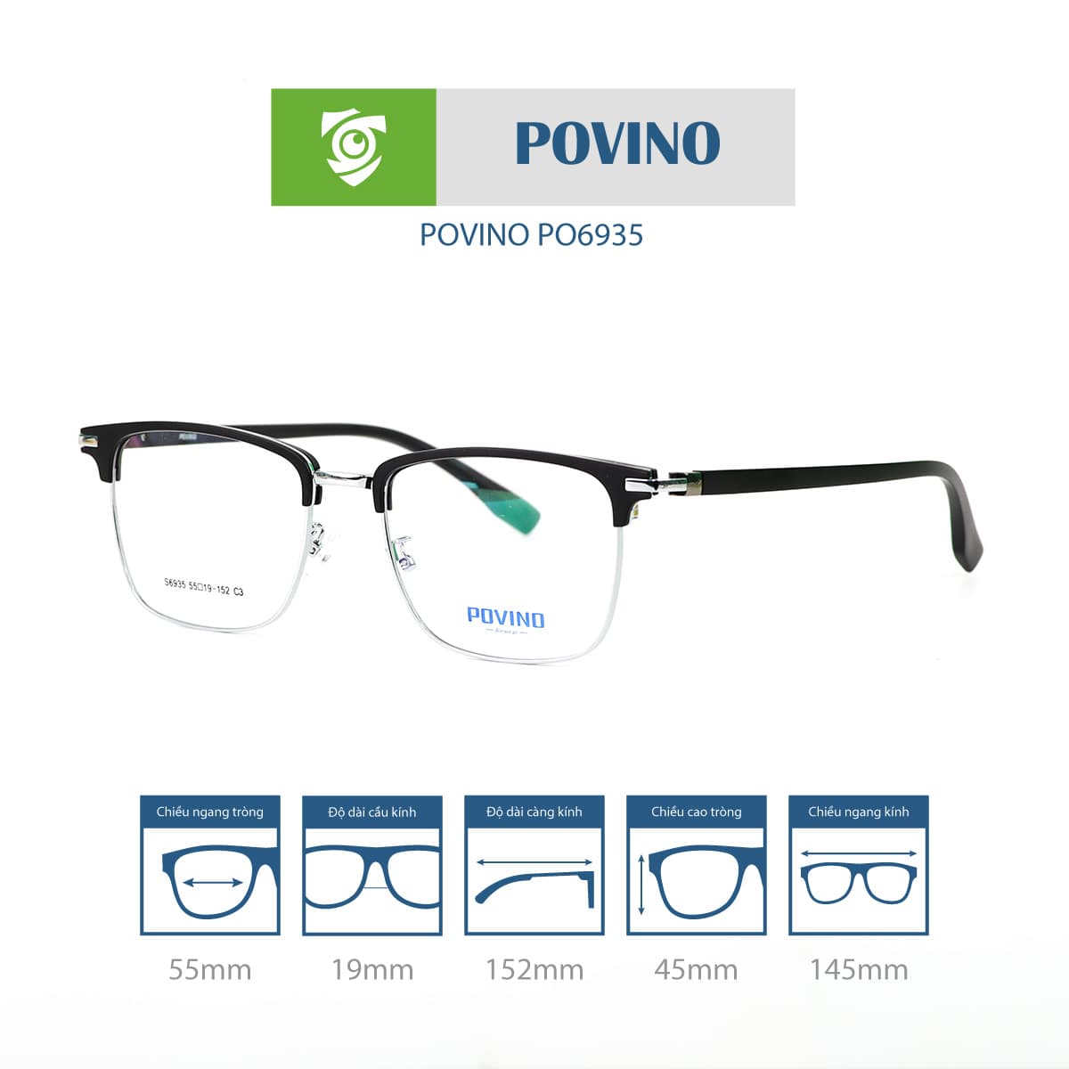 Gọng kính POVINO PO6935 - Ảnh 9