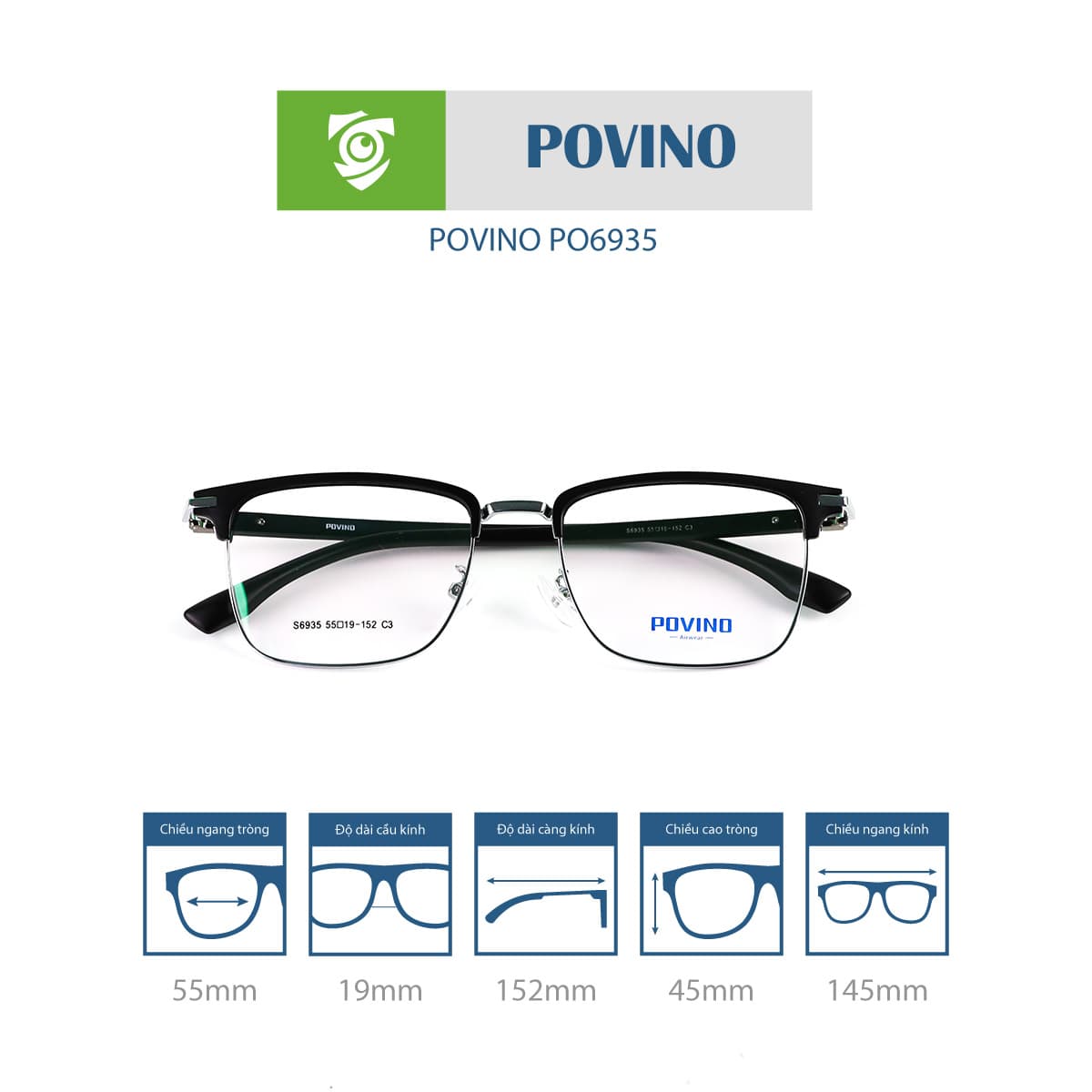 Gọng kính POVINO PO6935 - Ảnh 7