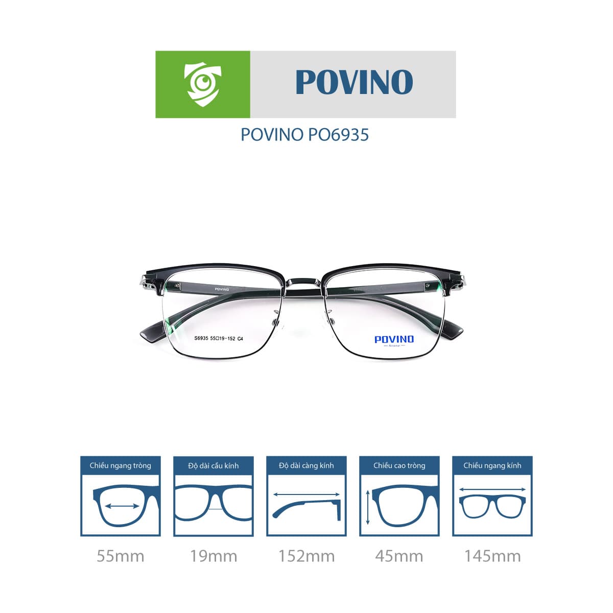 Gọng kính POVINO PO6935 - Ảnh 18