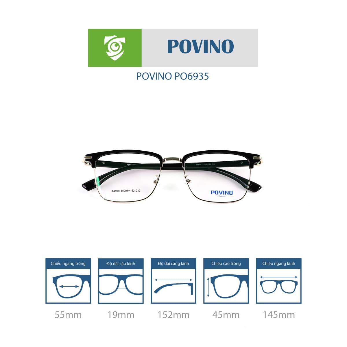 Gọng kính POVINO PO6935 - Ảnh 16