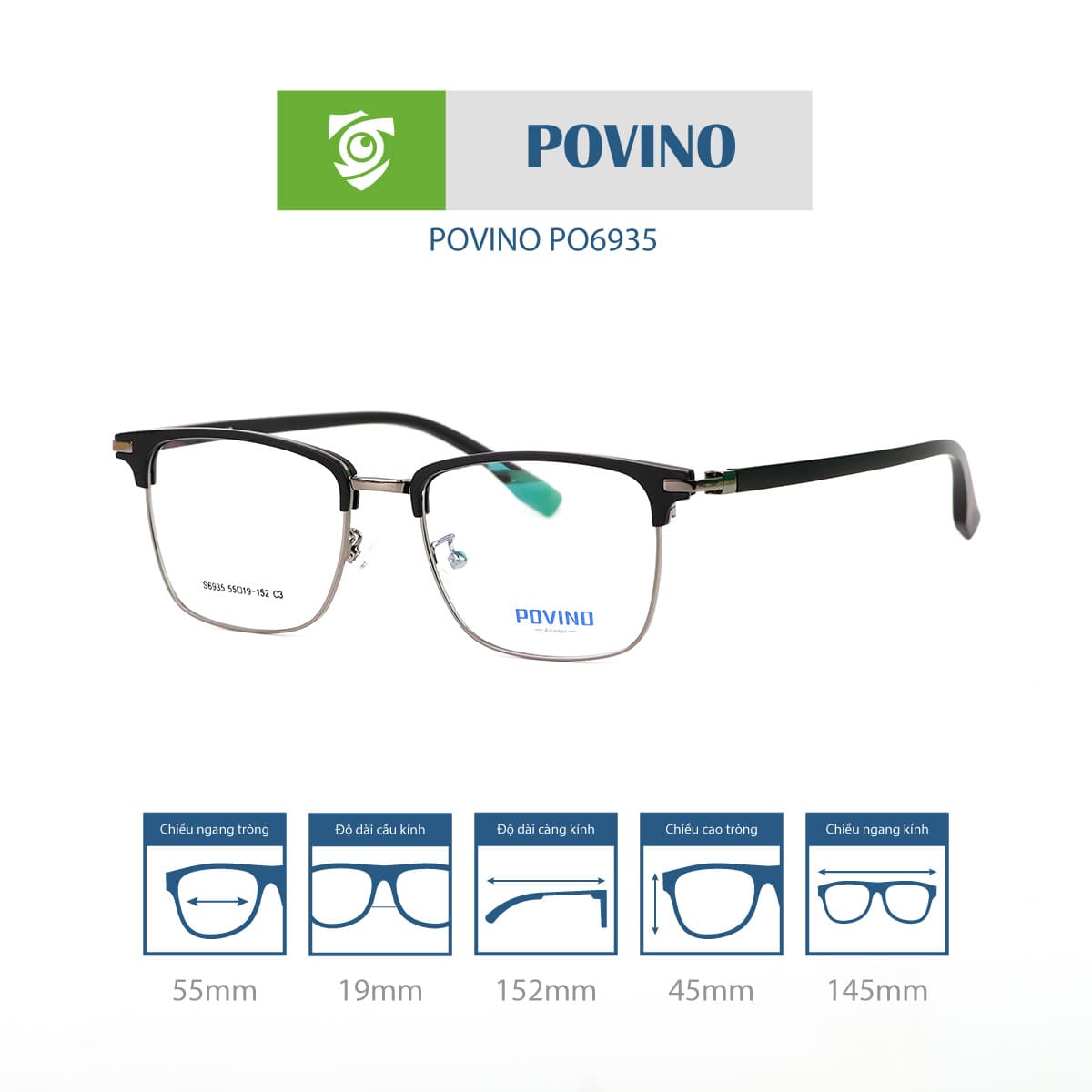 Gọng kính POVINO PO6935 - Ảnh 14