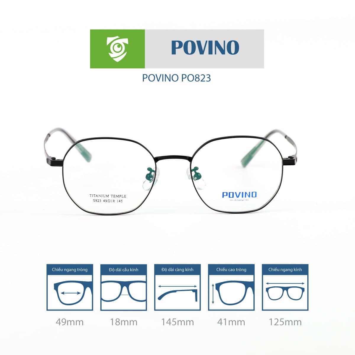 Gọng kính POVINO PO823 - Ảnh 1