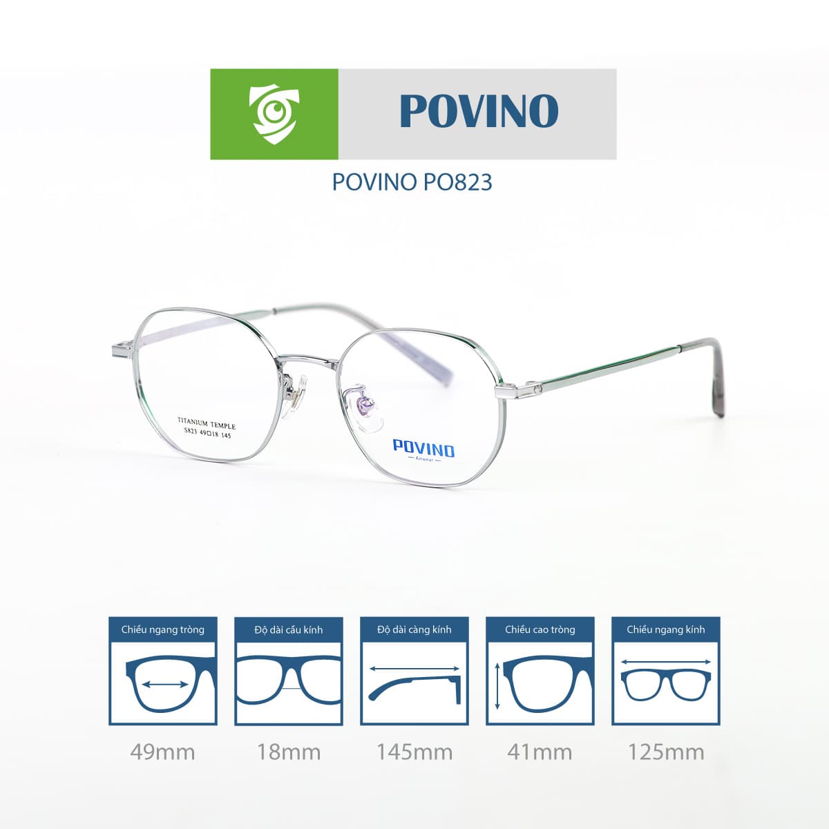 Gọng kính POVINO PO823 - Ảnh 10