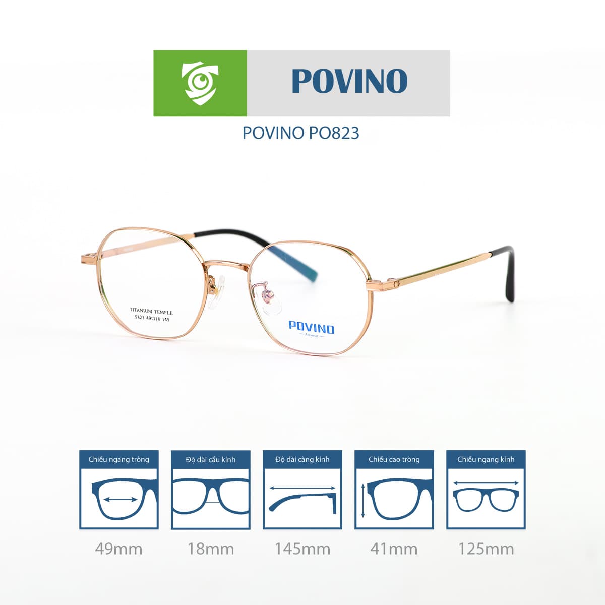 Gọng kính POVINO PO823 - Ảnh 9