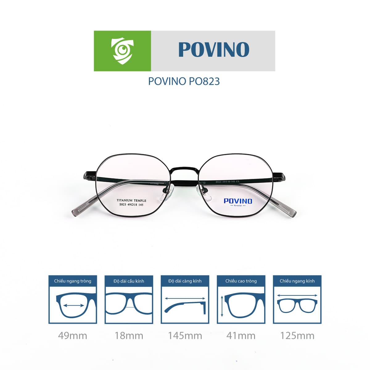 Gọng kính POVINO PO823 - Ảnh 8
