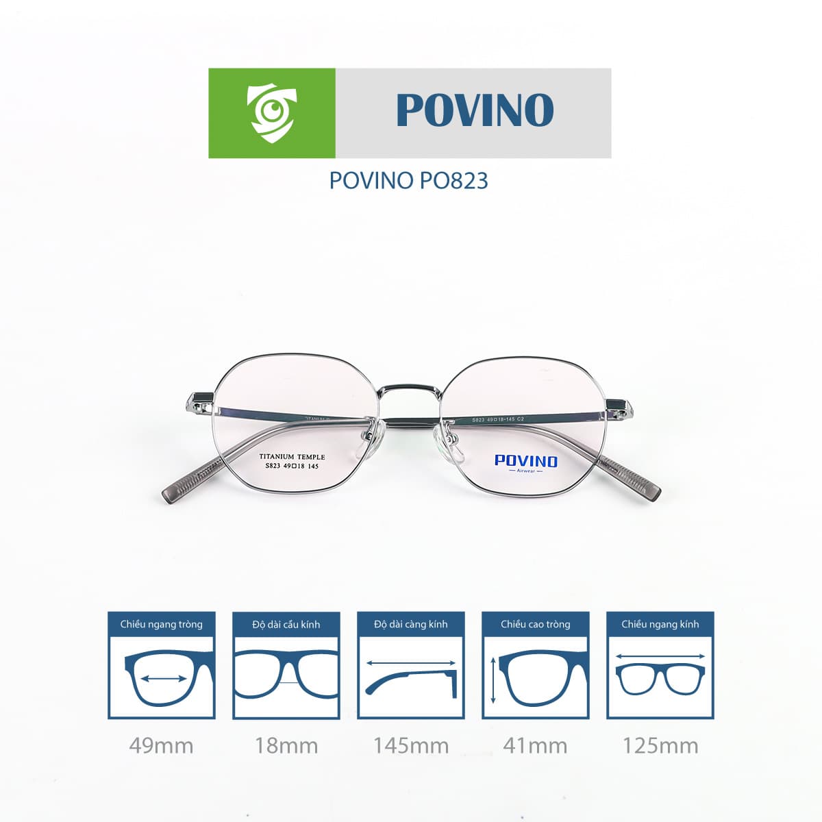 Gọng kính POVINO PO823 - Ảnh 7