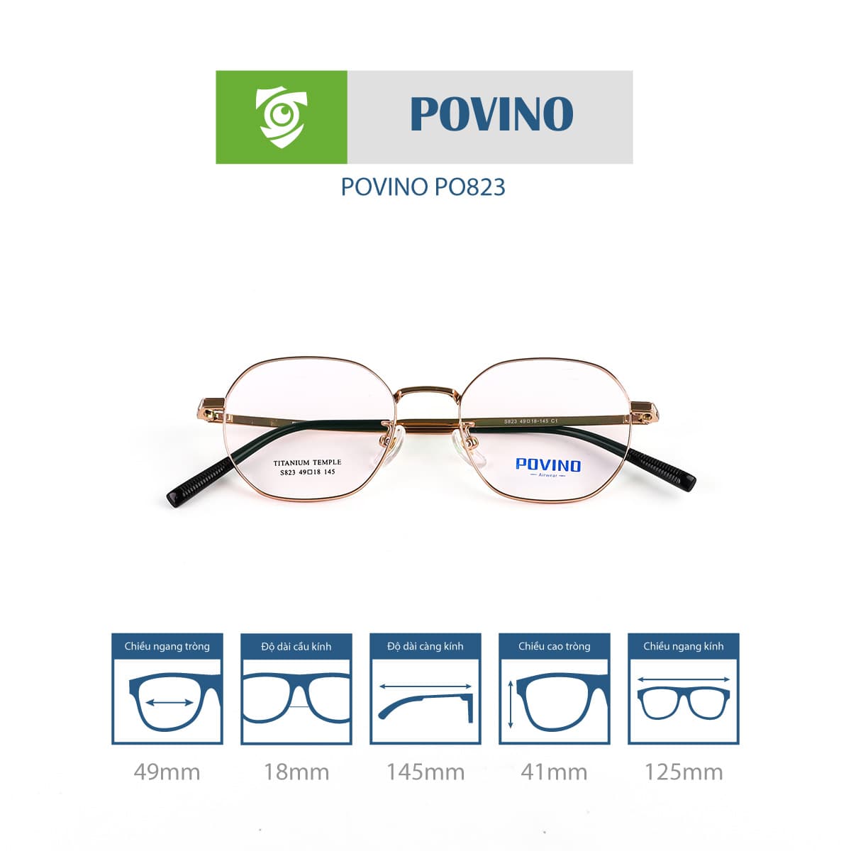 Gọng kính POVINO PO823 - Ảnh 6