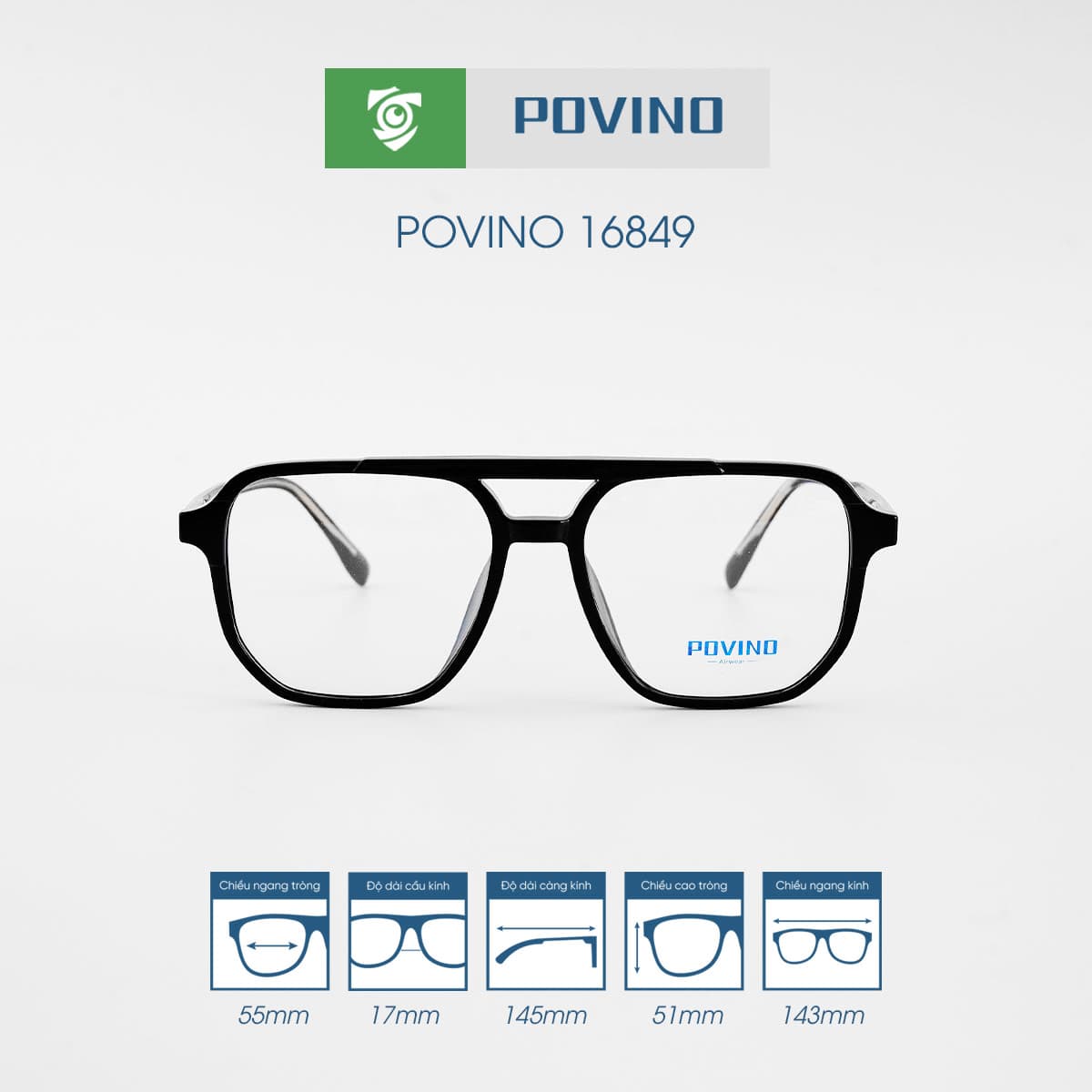 Gọng kính POVINO PO16849 - Ảnh 2