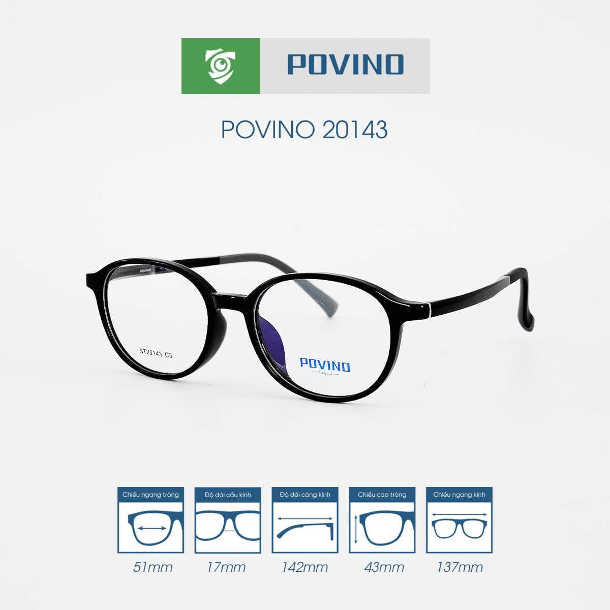 Gọng kính POVINO PO20143 - Ảnh 2