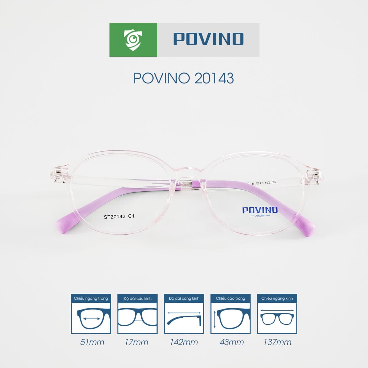 Gọng kính POVINO PO20143 - Ảnh 7