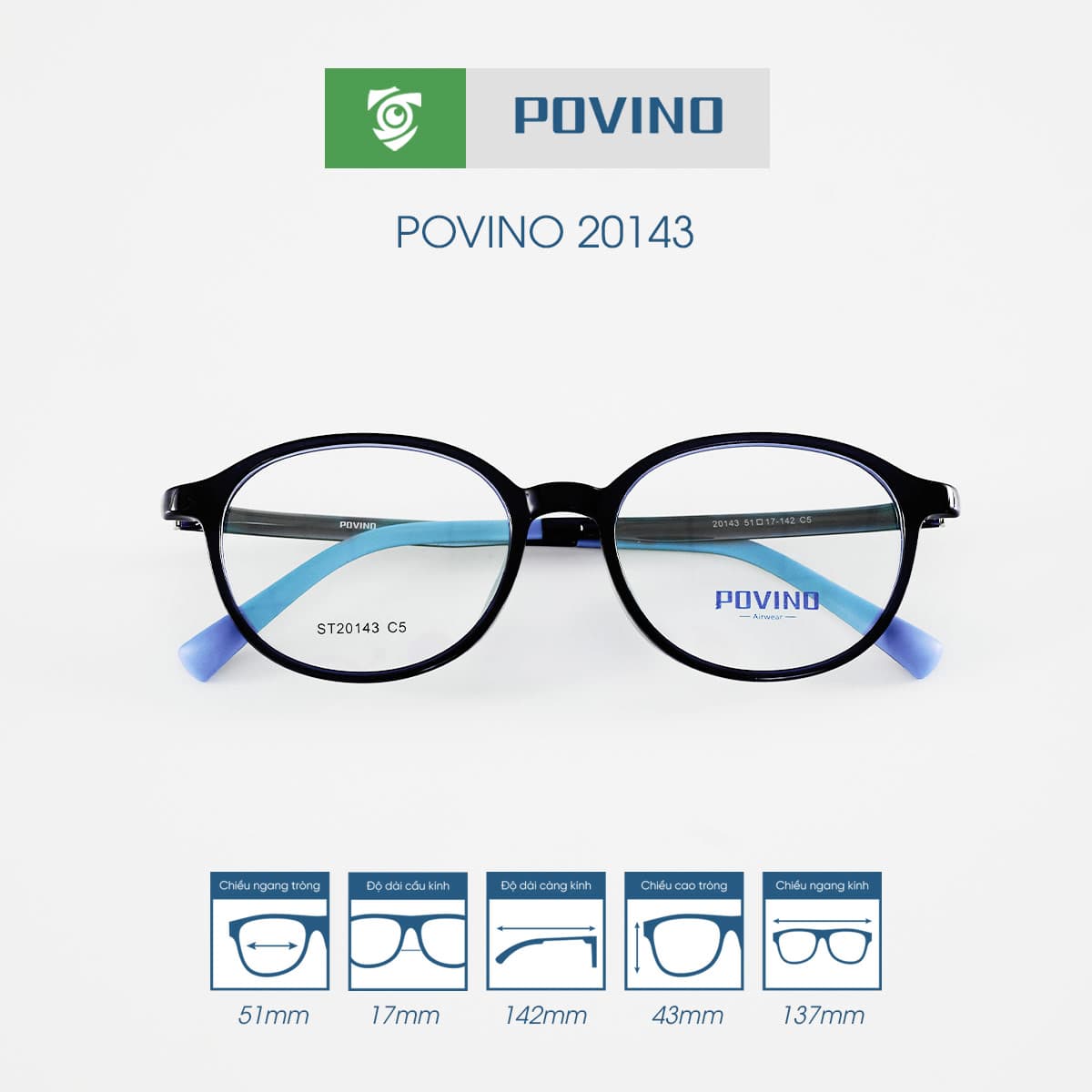 Gọng kính POVINO PO20143 - Ảnh 5