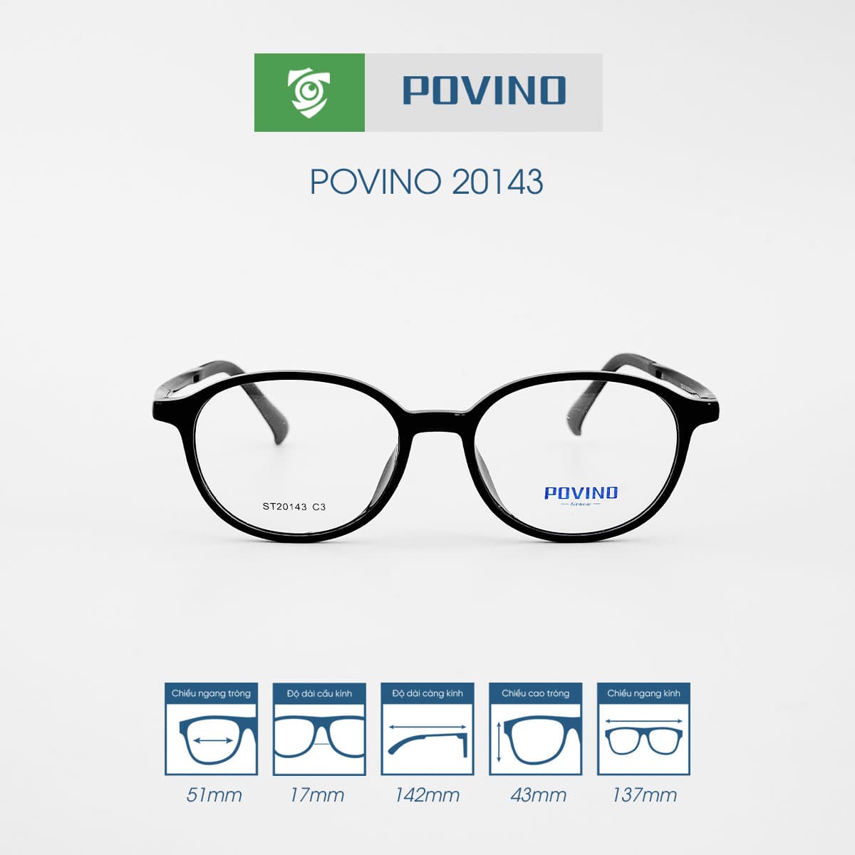 Gọng kính POVINO PO20143 - Ảnh 1