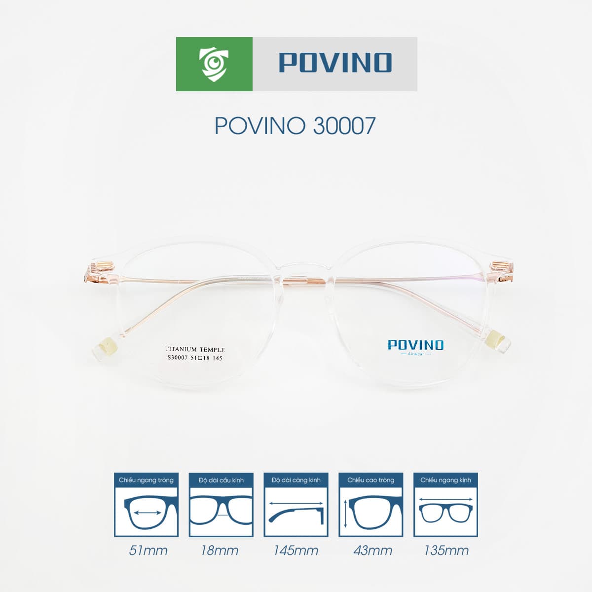 Gọng kính POVINO PO30007