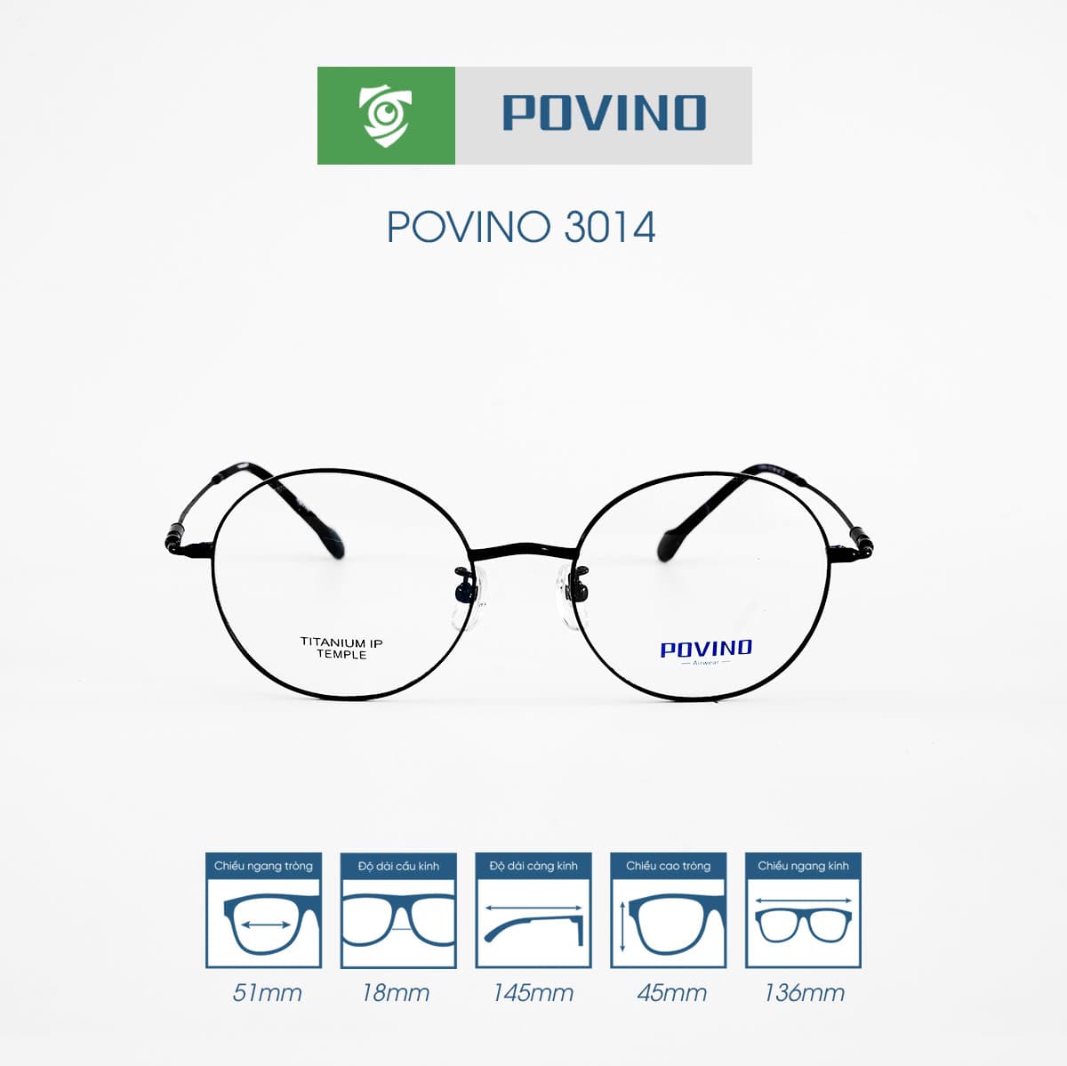 Gọng kính POVINO PO3014 - Ảnh 1