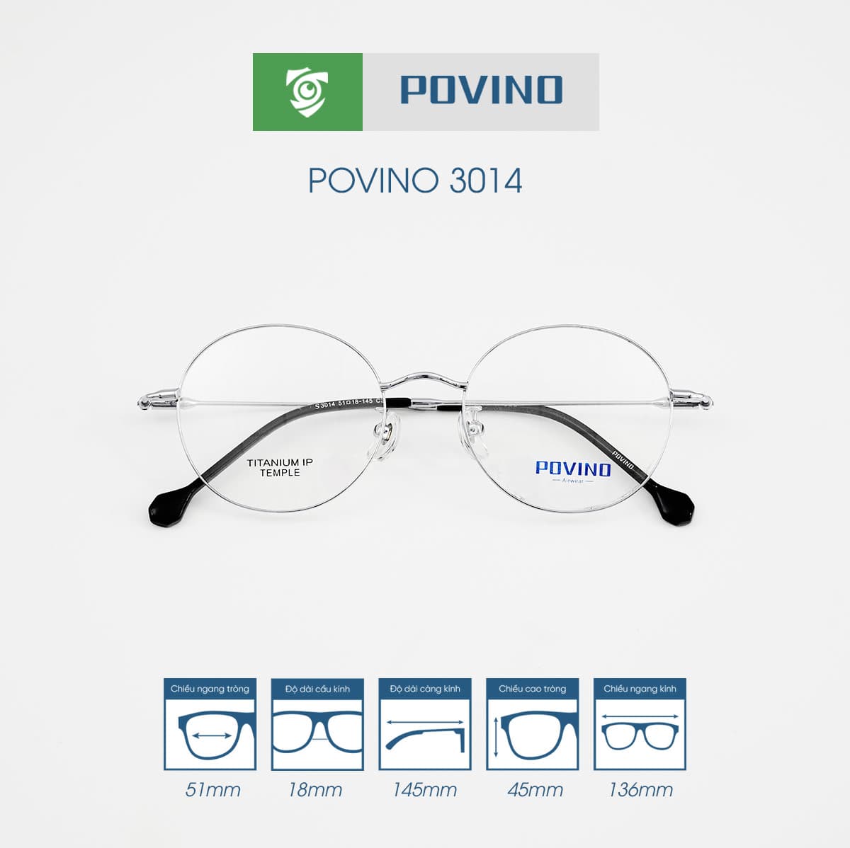 Gọng kính POVINO PO3014 - Ảnh 8
