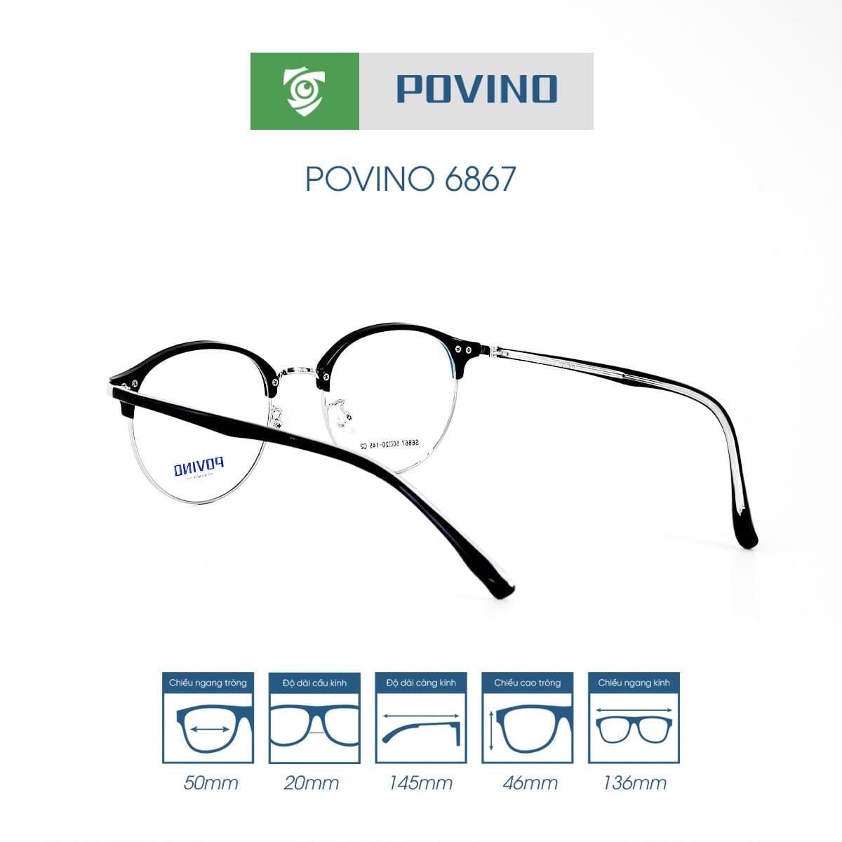 Gọng kính POVINO PO6867 - Ảnh 7