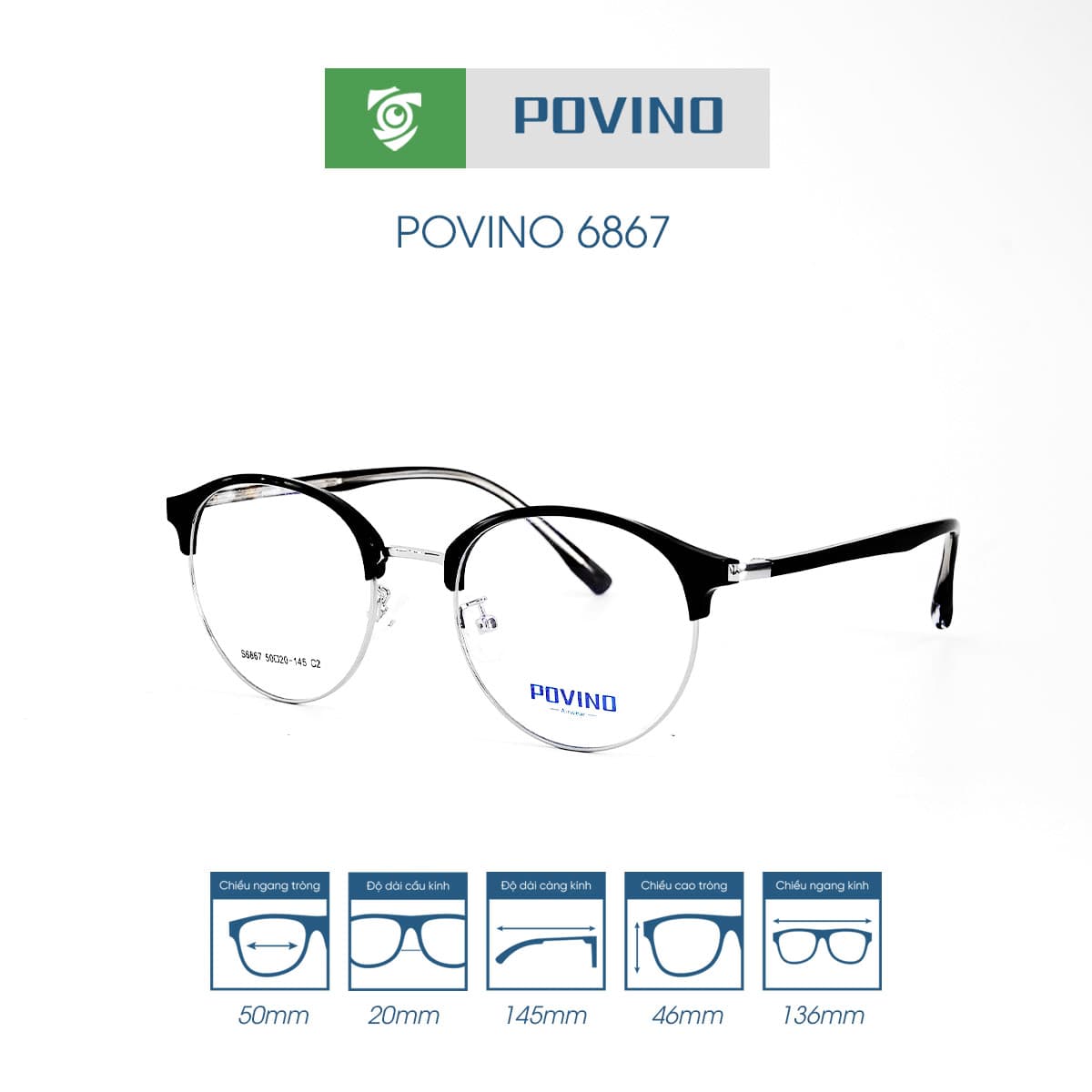 Gọng kính POVINO PO6867 - Ảnh 6