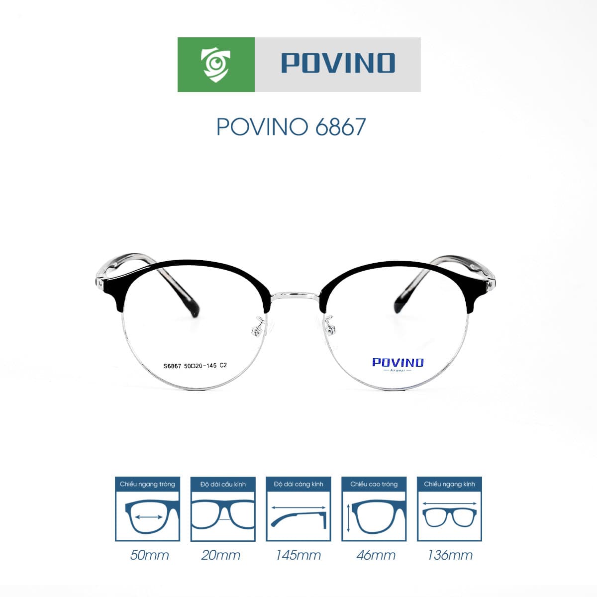 Gọng kính POVINO PO6867 - Ảnh 1
