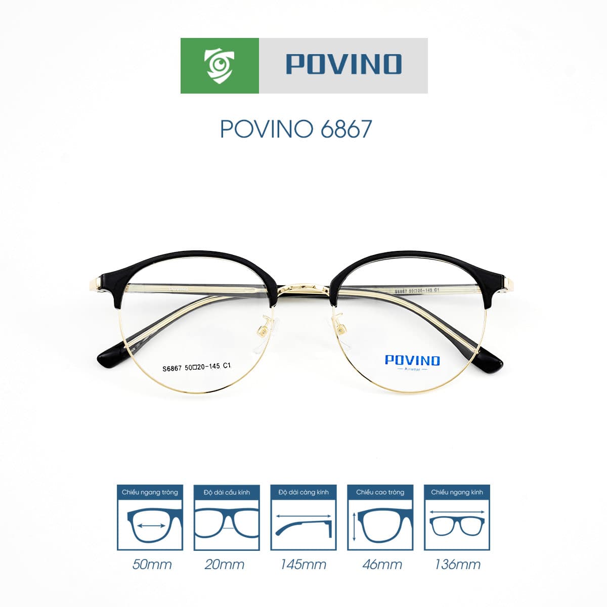 Gọng kính POVINO PO6867 - Ảnh 9