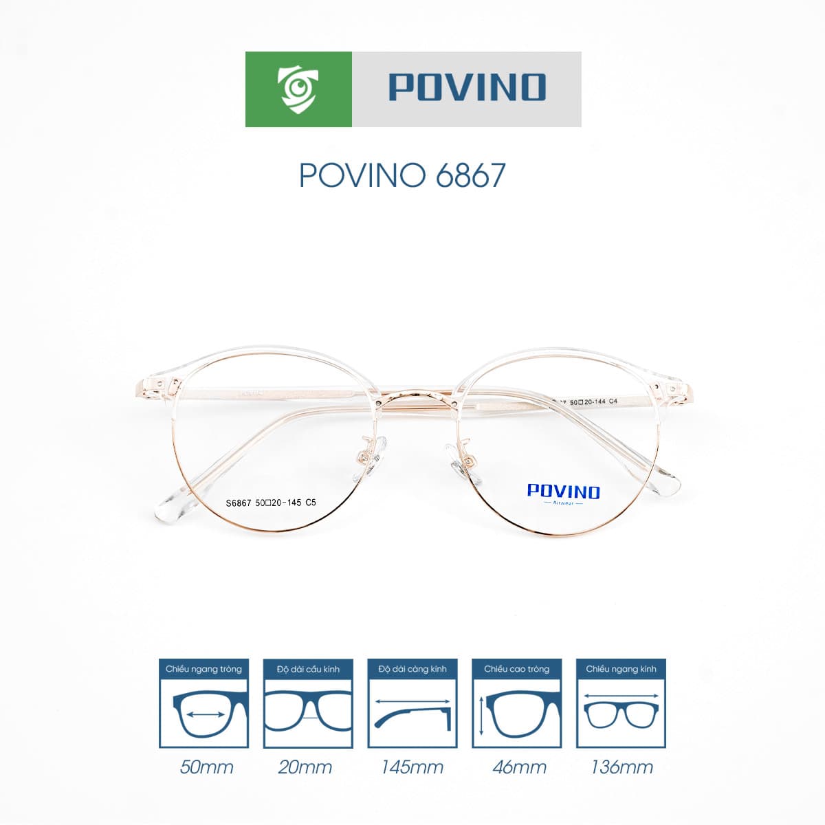 Gọng kính POVINO PO6867 - Ảnh 11