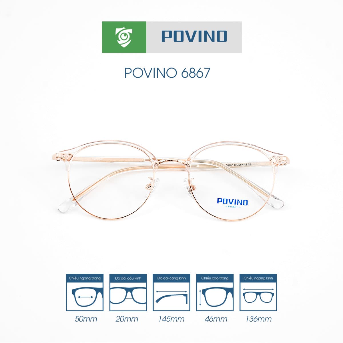 Gọng kính POVINO PO6867 - Ảnh 10