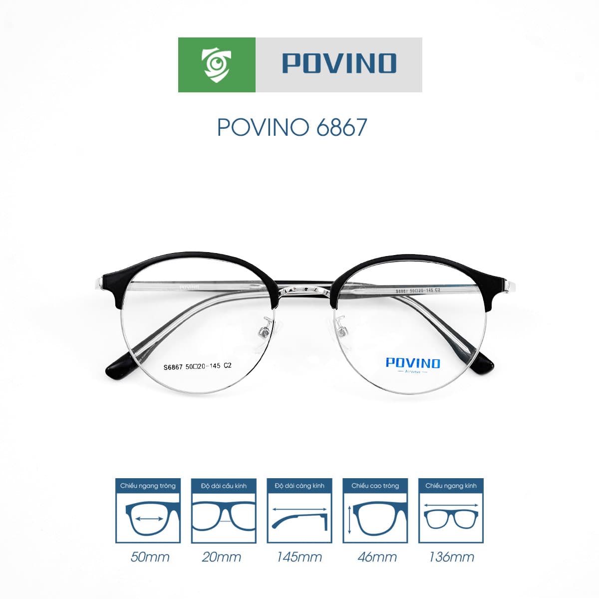 Gọng kính POVINO PO6867 - Ảnh 8
