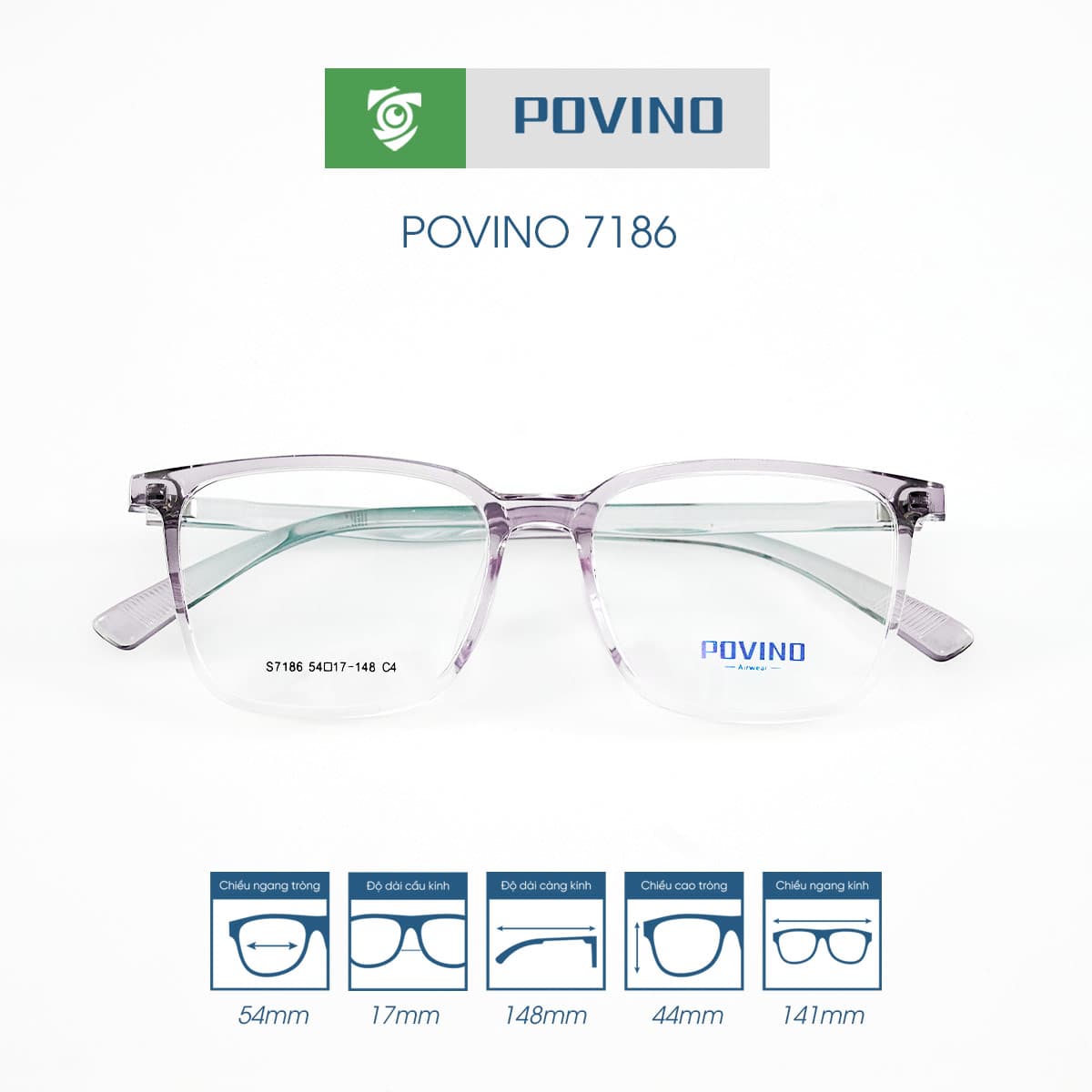 Gọng kính POVINO PO7186