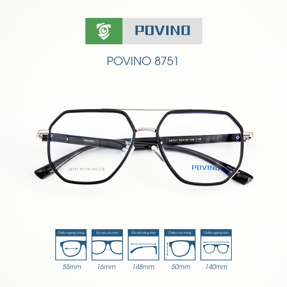 Gọng kính POVINO PO8751 - Ảnh 8