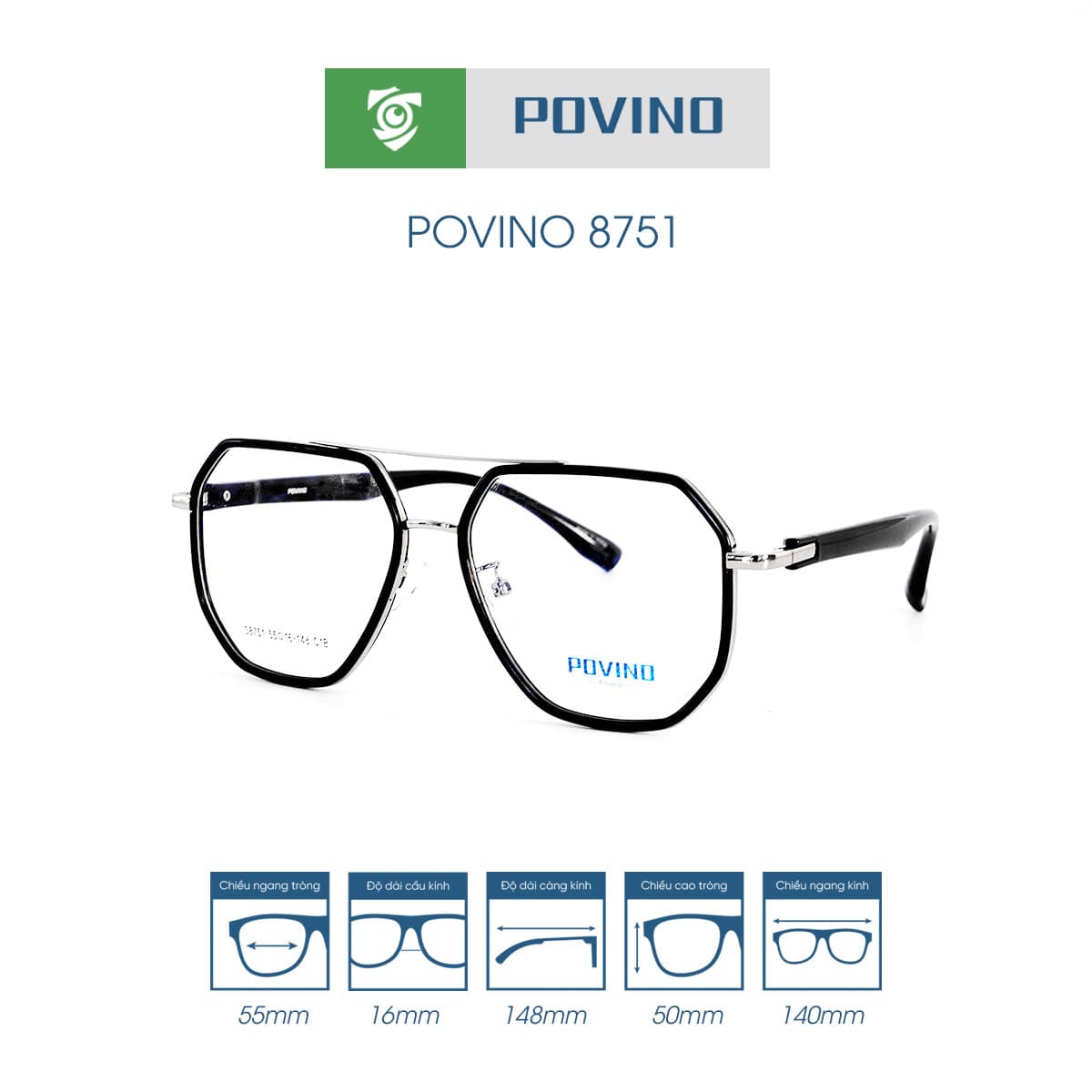 Gọng kính POVINO PO8751 - Ảnh 6