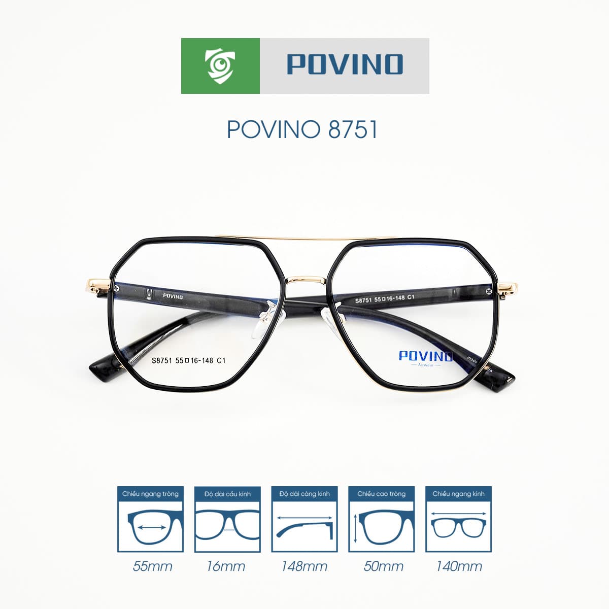 Gọng kính POVINO PO8751 - Ảnh 9