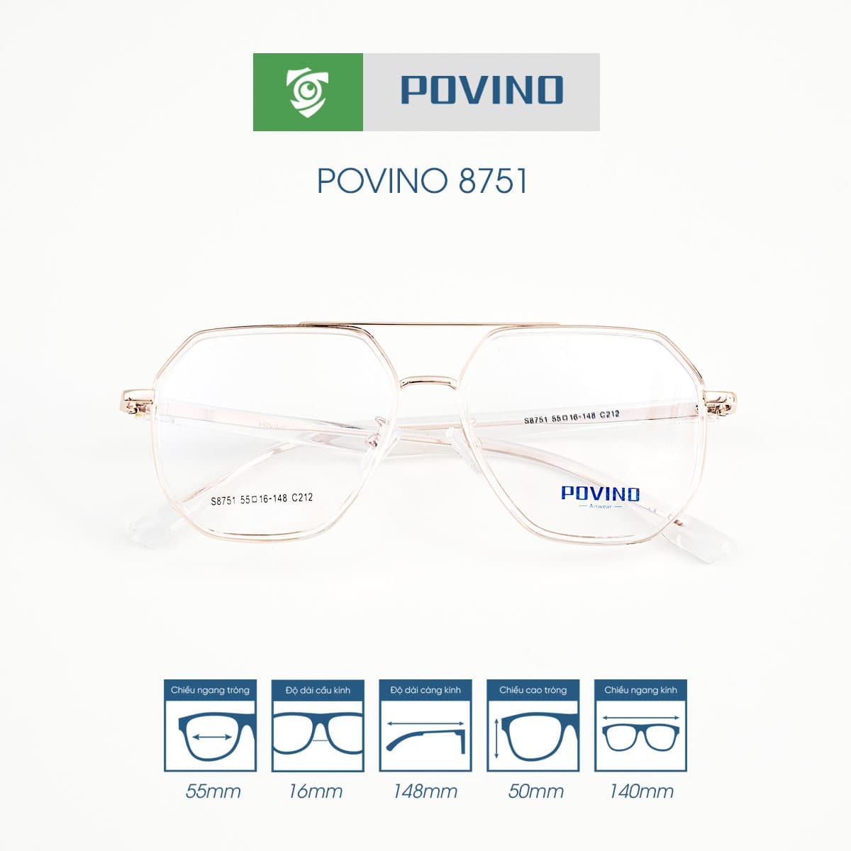 Gọng kính POVINO PO8751 - Ảnh 11