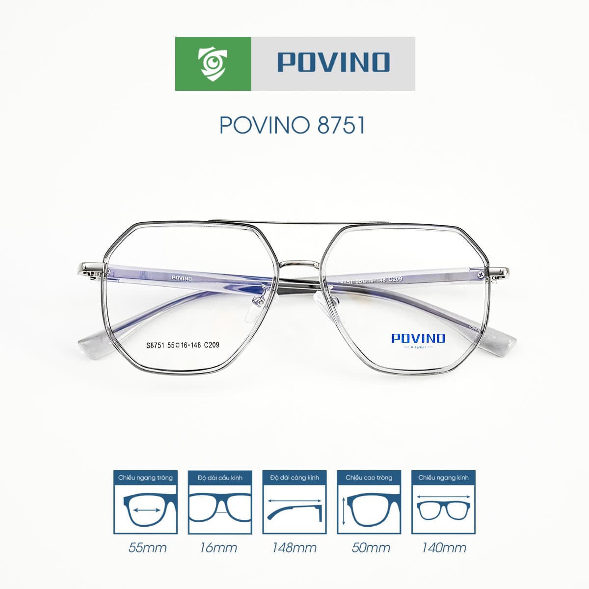 Gọng kính POVINO PO8751 - Ảnh 10