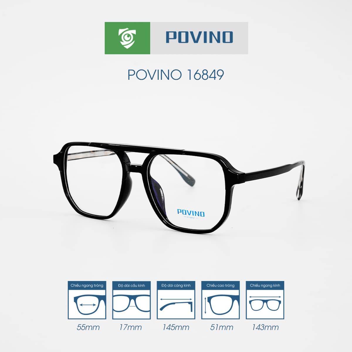 Gọng kính POVINO PO16849 - Ảnh 7