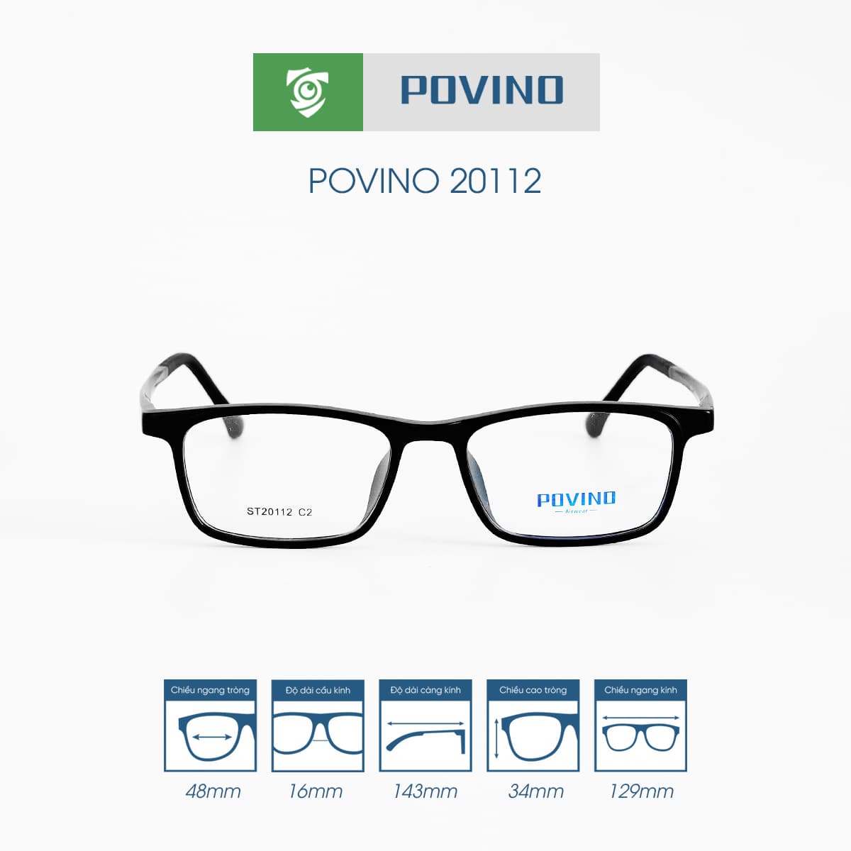 Gọng kính POVINO PO20112 - Ảnh 1