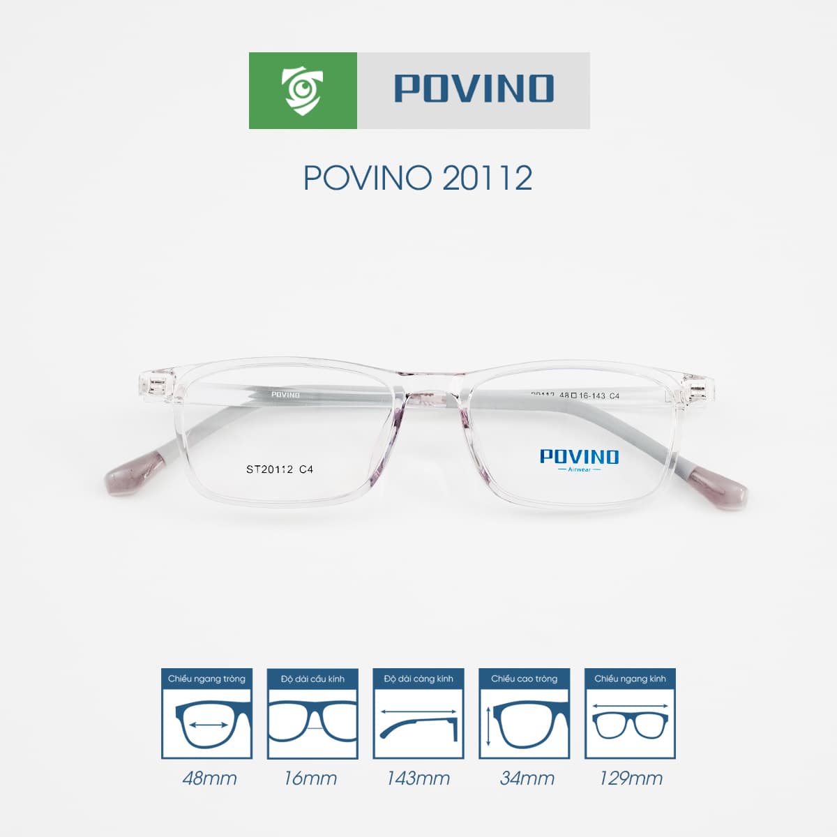 Gọng kính POVINO PO20112 - Ảnh 11