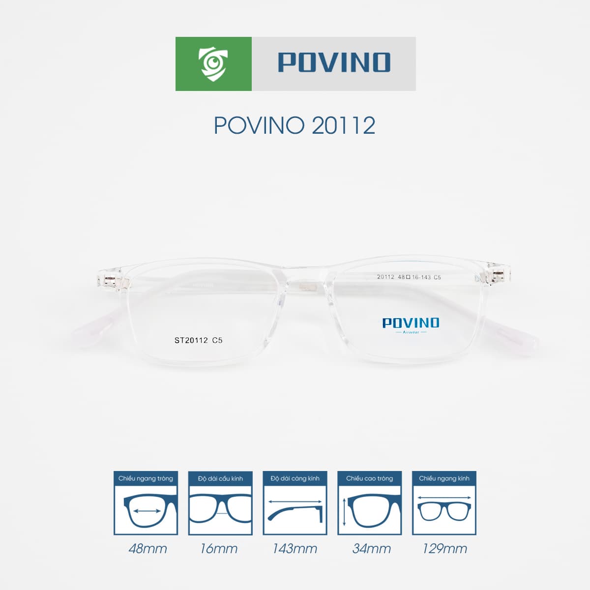 Gọng kính POVINO PO20112 - Ảnh 12