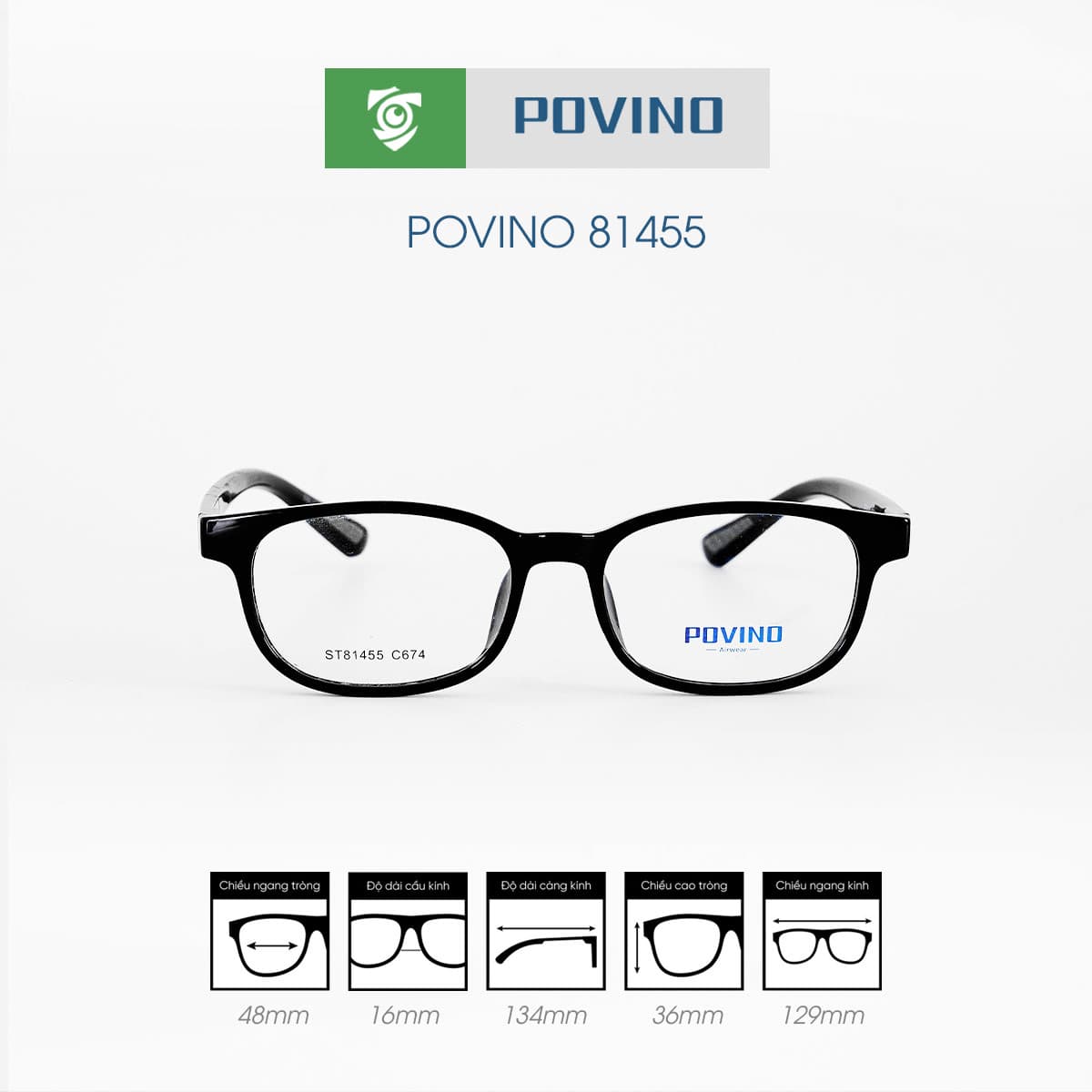 Gọng kính POVINO PO81455 - Ảnh 1