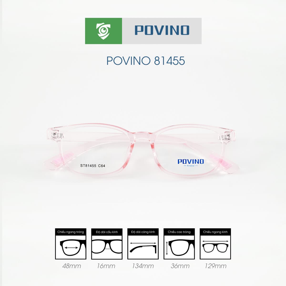 Gọng kính POVINO PO81455 - Ảnh 8