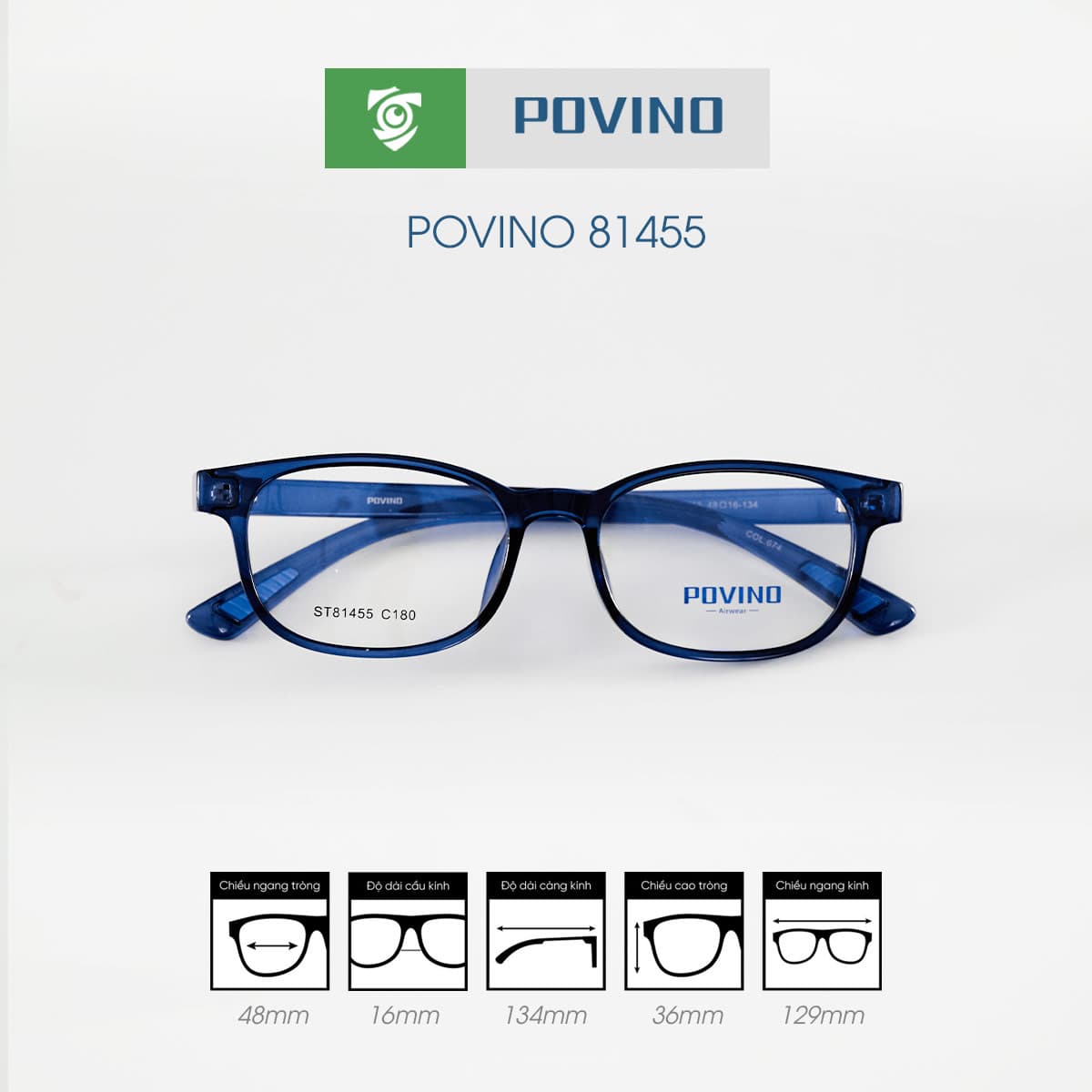 Gọng kính POVINO PO81455 - Ảnh 5