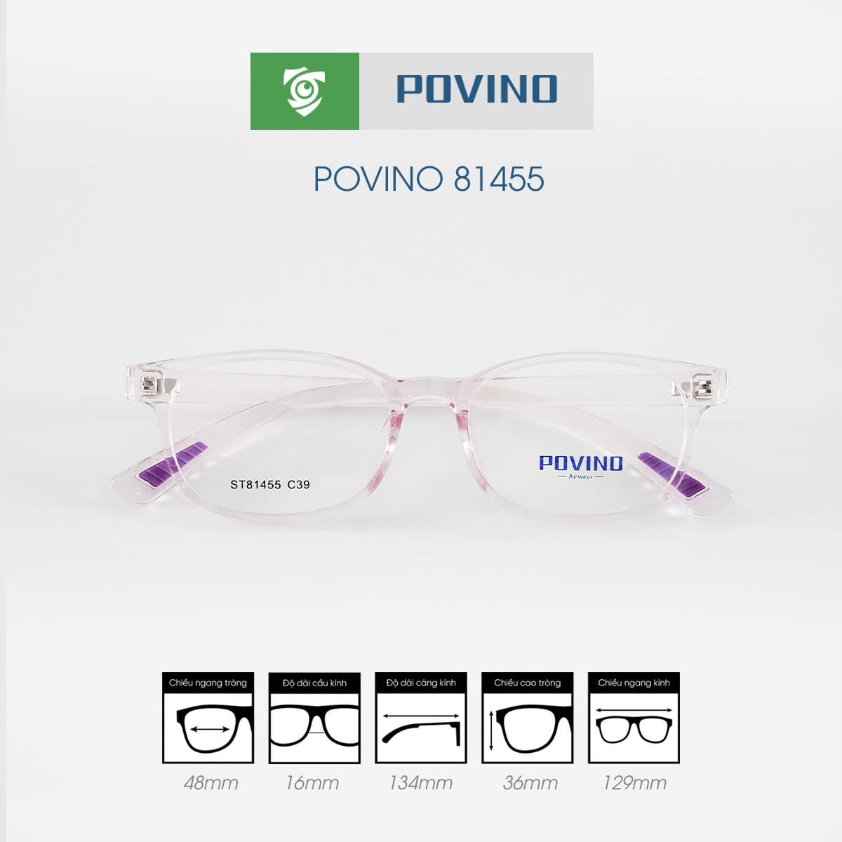 Gọng kính POVINO PO81455 - Ảnh 9