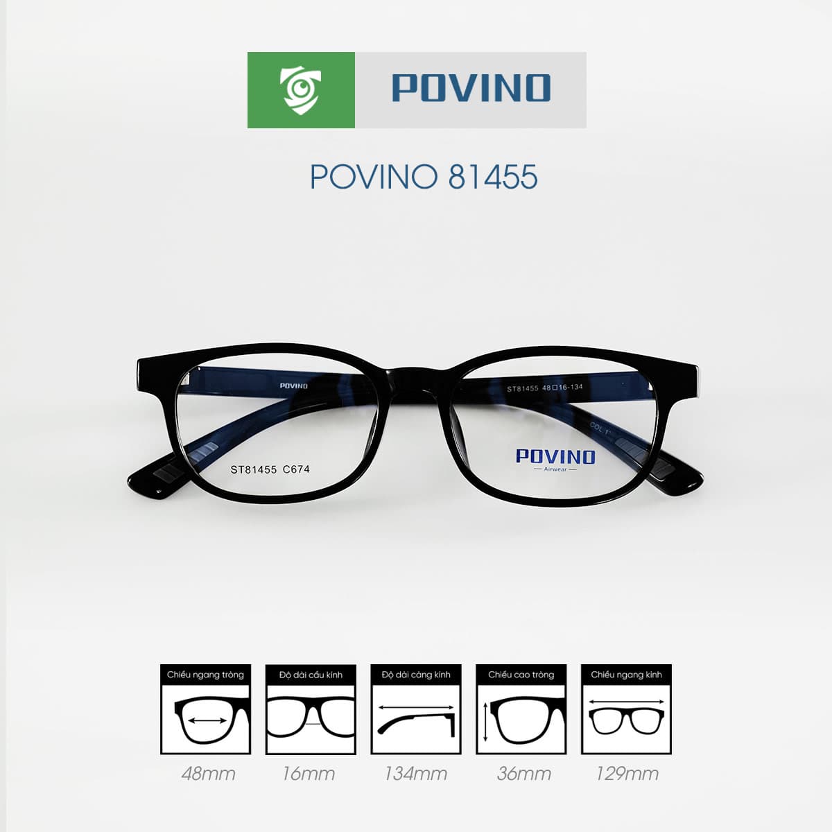Gọng kính POVINO PO81455 - Ảnh 4