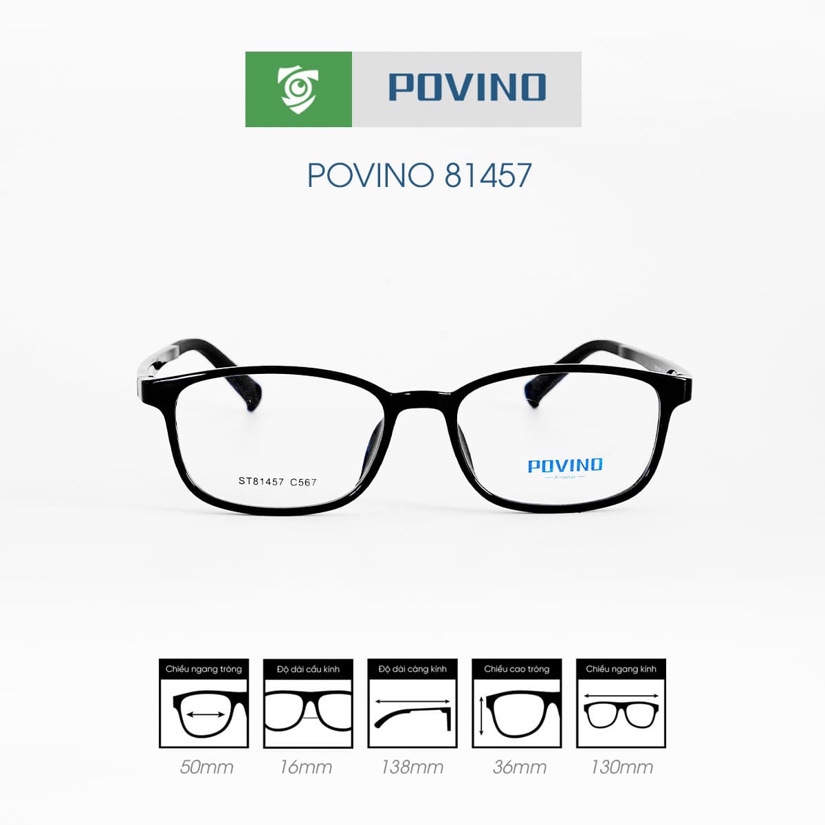 Gọng kính POVINO PO81457 - Ảnh 1