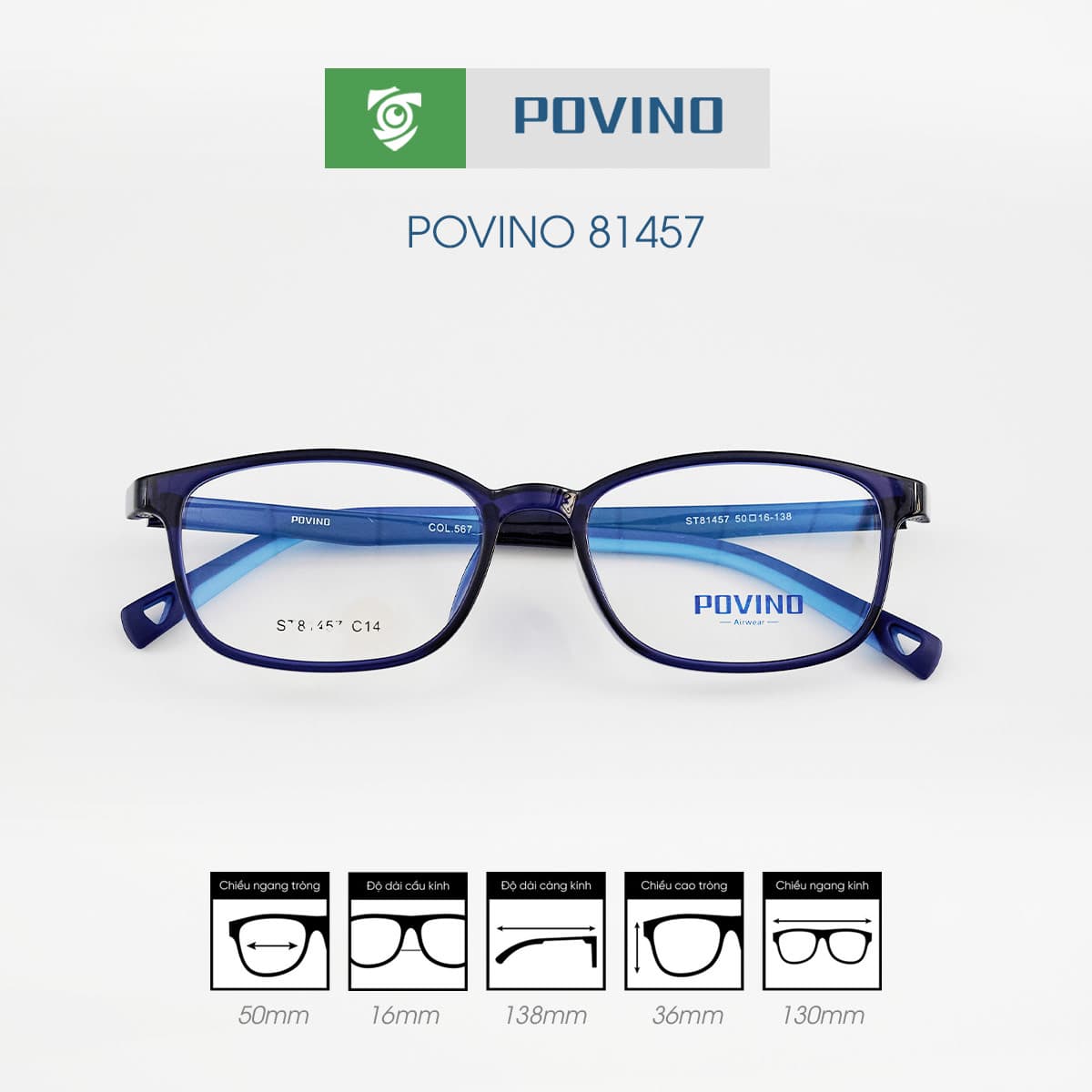 Gọng kính POVINO PO81457 - Ảnh 5