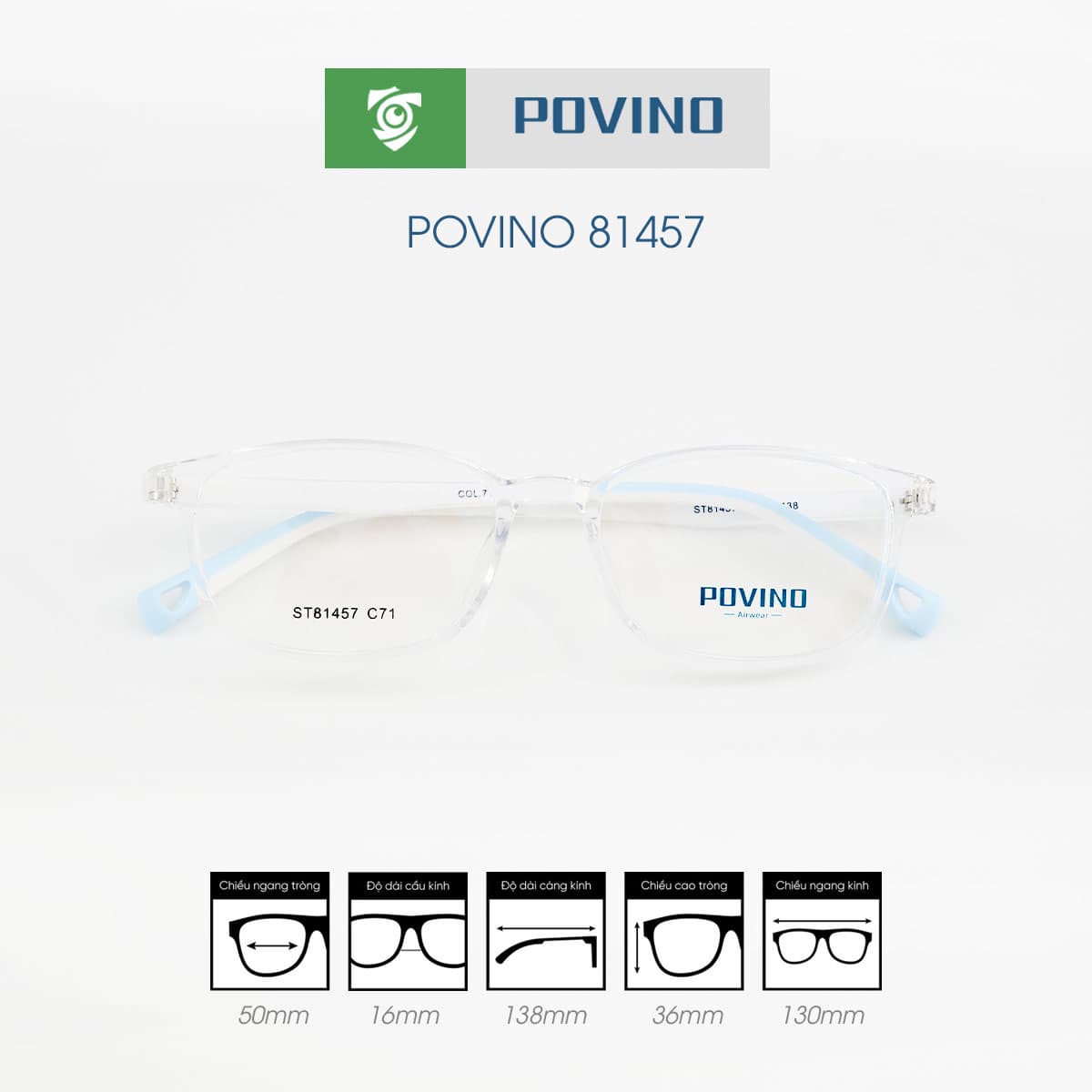 Gọng kính POVINO PO81457 - Ảnh 8