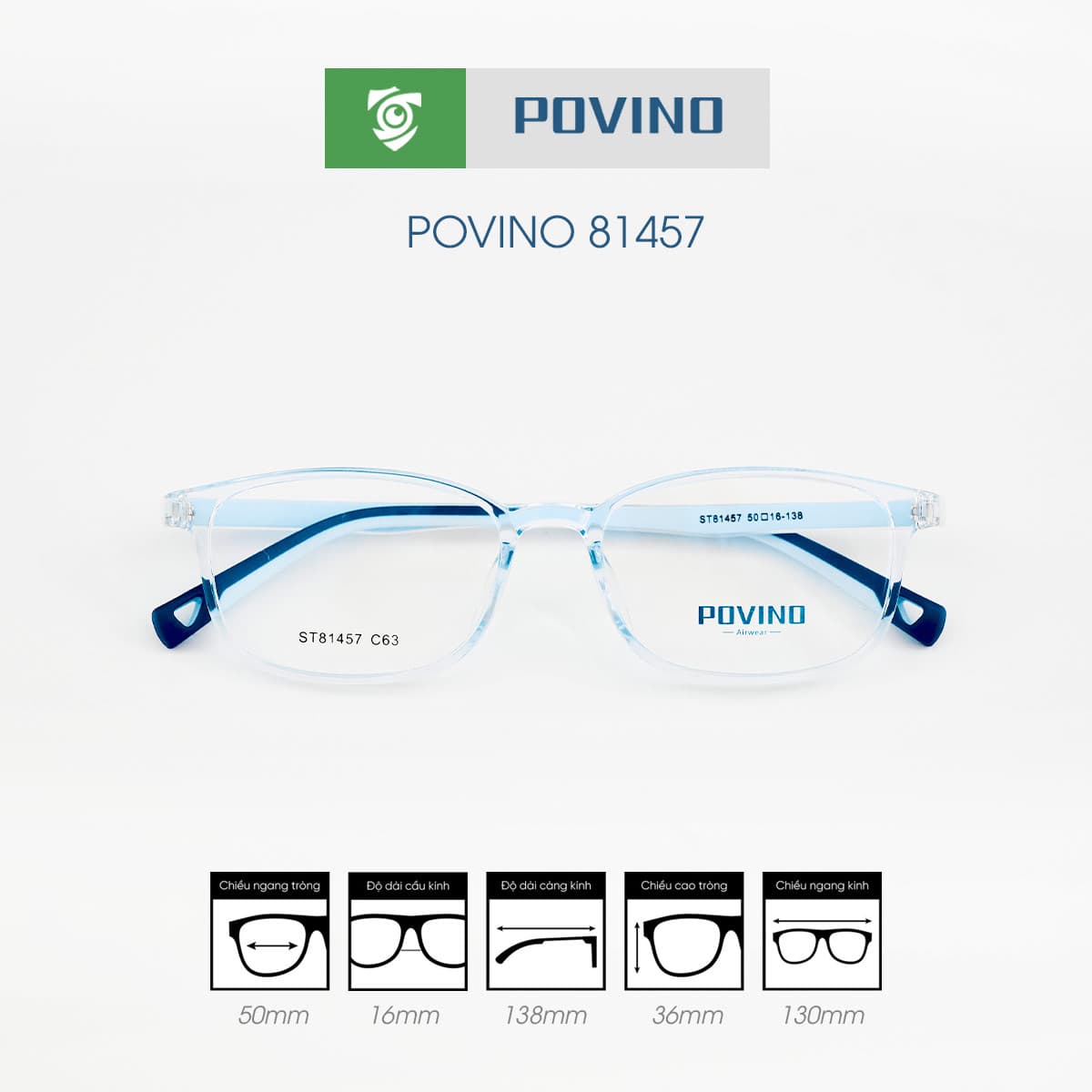 Gọng kính POVINO PO81457 - Ảnh 6
